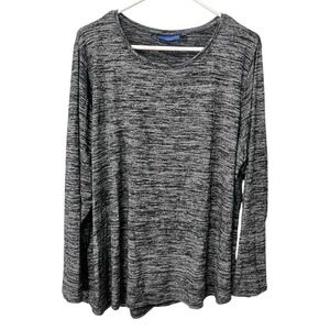 Apt 9 Women's Black & White 2X Scoop-Neck Long Sleeve Sweater Goth Soft Warm